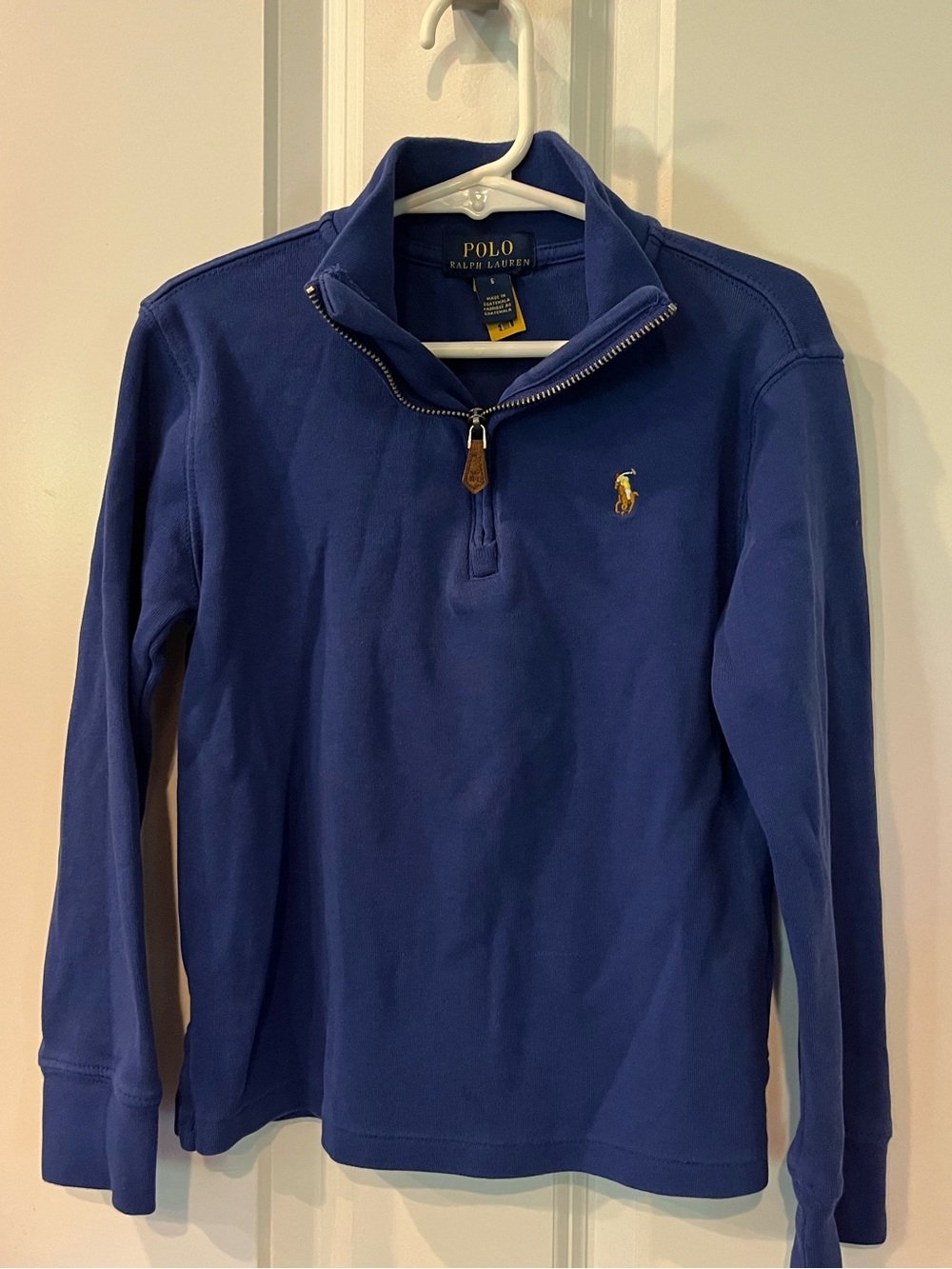 Polo by Ralph Lauren Boys' Royal Blue Quarter-Zip Pullover, size 6